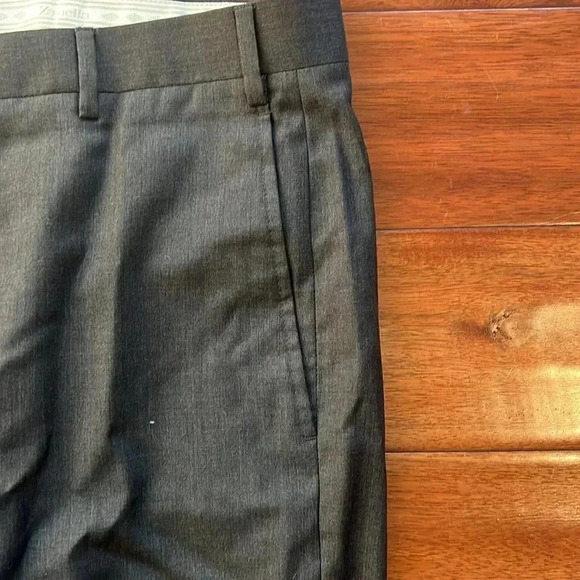 Zanella Todd Flat Front Wool Trousers Slacks in Mid Grey Size 36 - Picture 2 of 7